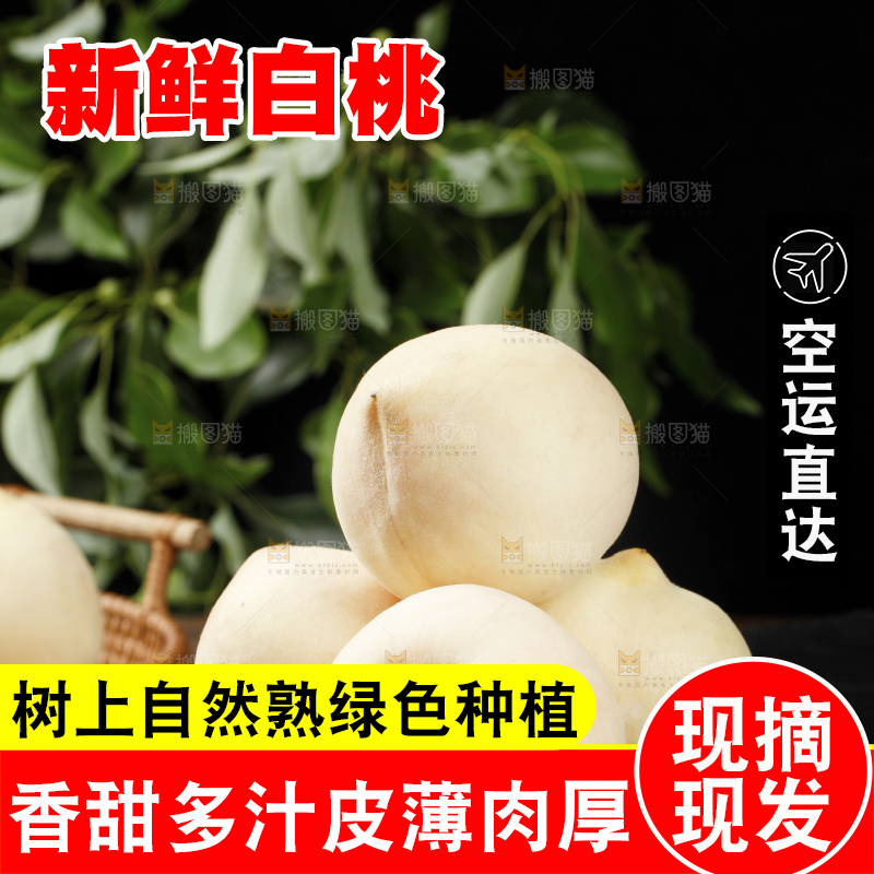 黑底上的奶油白桃