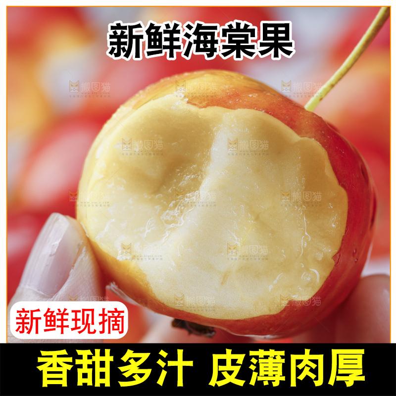 手上拿着东北海棠果