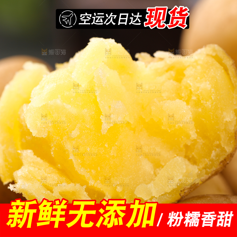 堆放着的黄心小土豆