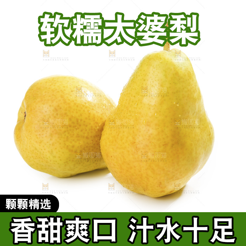 白底上的烟台太婆梨