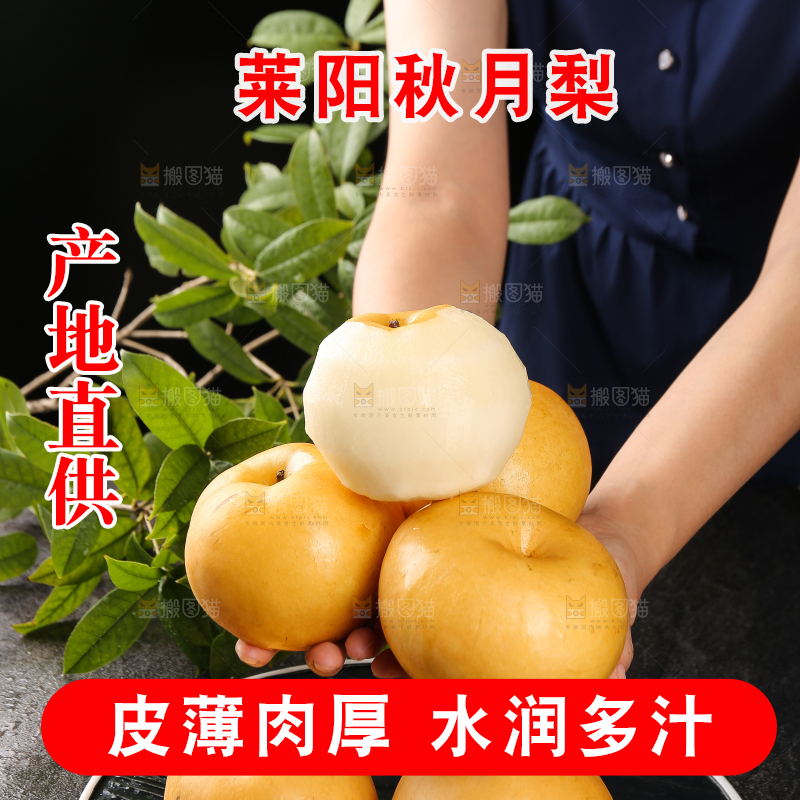 手上放着新鲜秋月梨