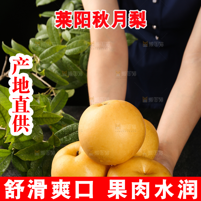 手上放着新鲜秋月梨