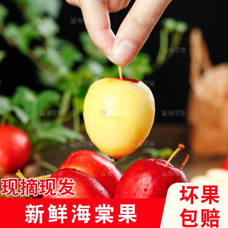 手里拿着海棠果