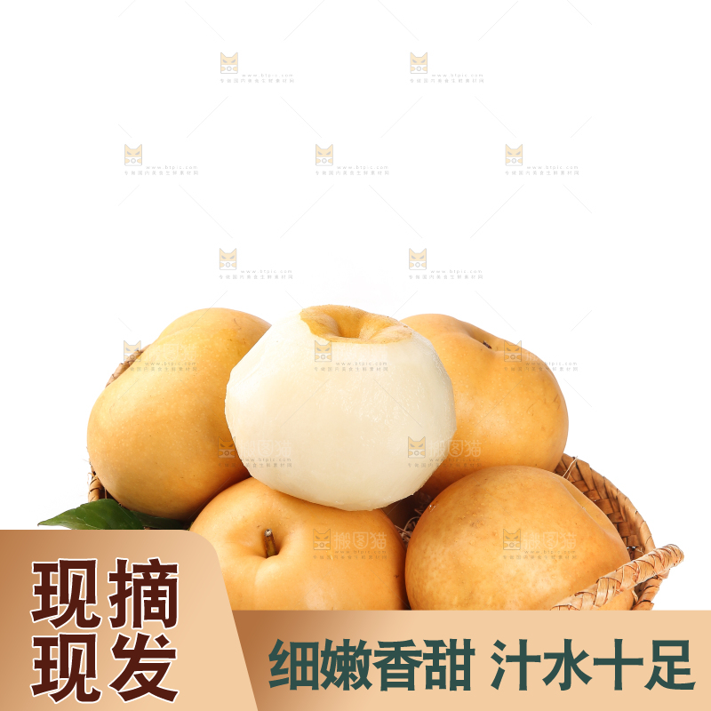 白底上的一篮秋月梨