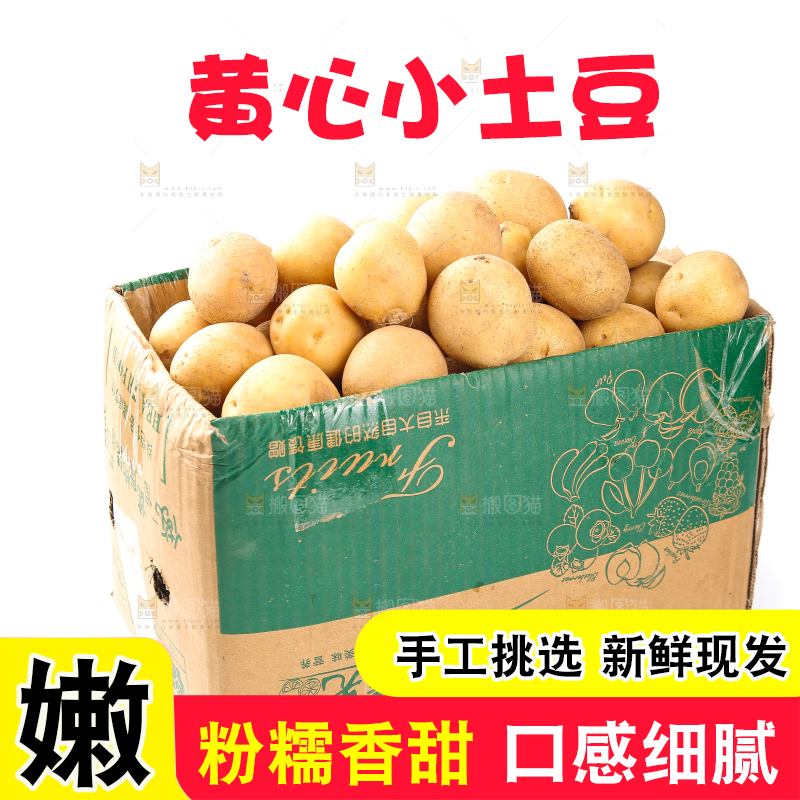 白底上的一箱恩施小土豆