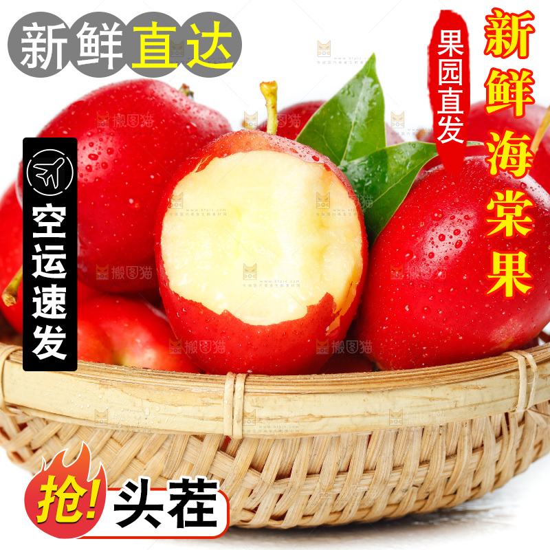 篮子里装着海棠果