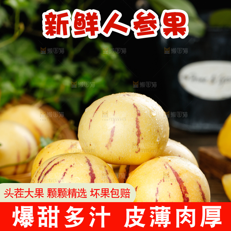 深底上摆放着人参果