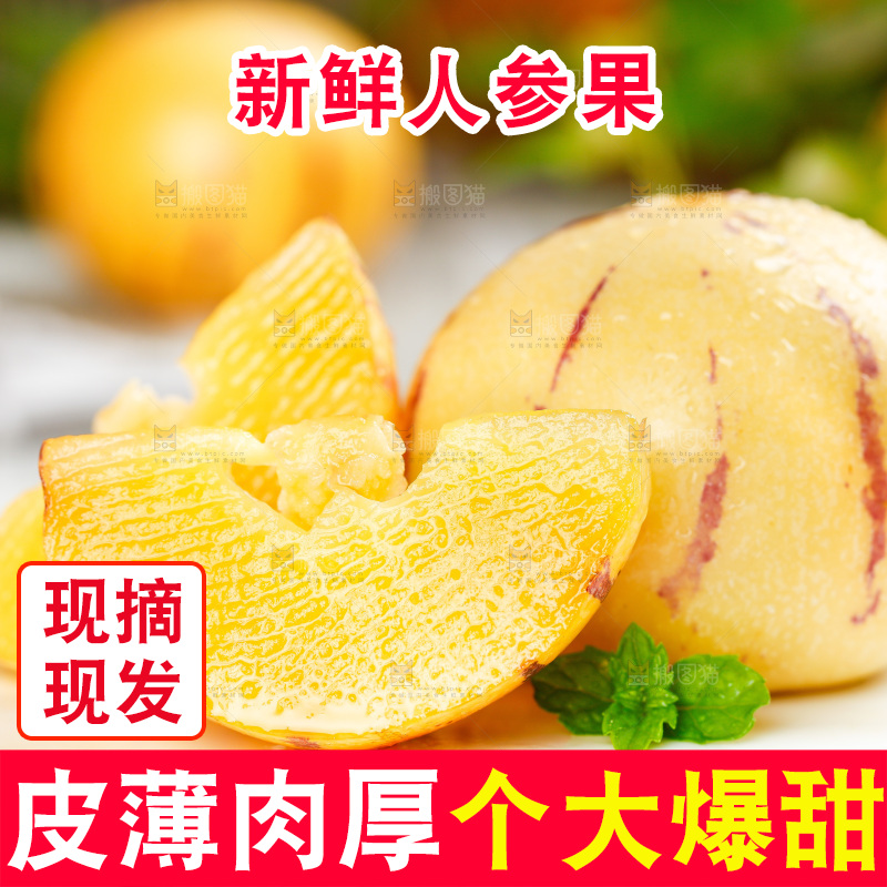 白底上放着长寿果