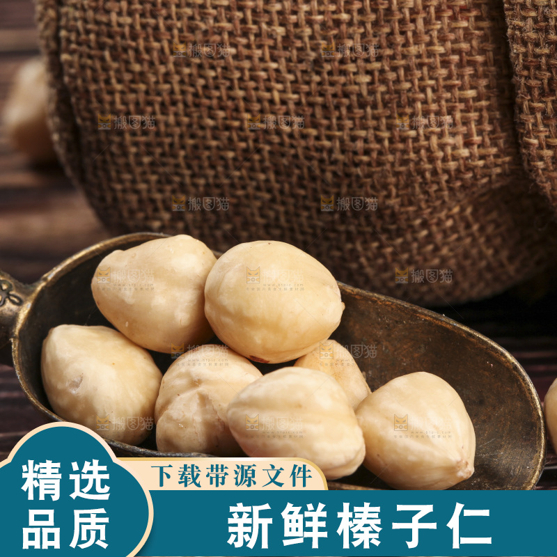 勺子里的东北榛子仁
