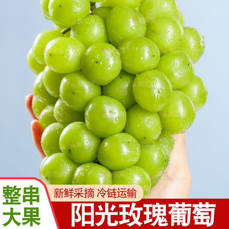 手拿着阳光玫瑰葡萄