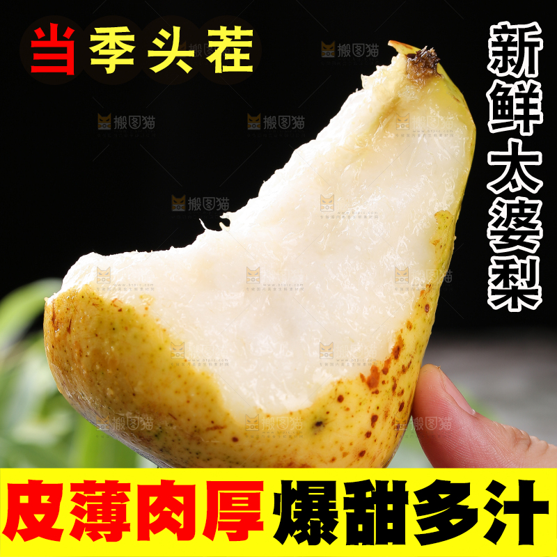 手上拿着山东太婆梨