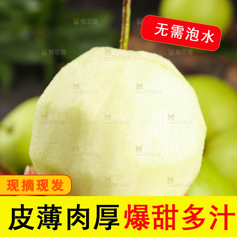 手里拿着削皮的早酥梨