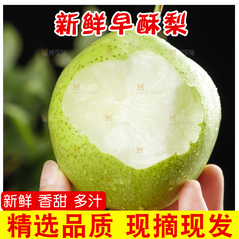 手里拿着陕西早酥梨