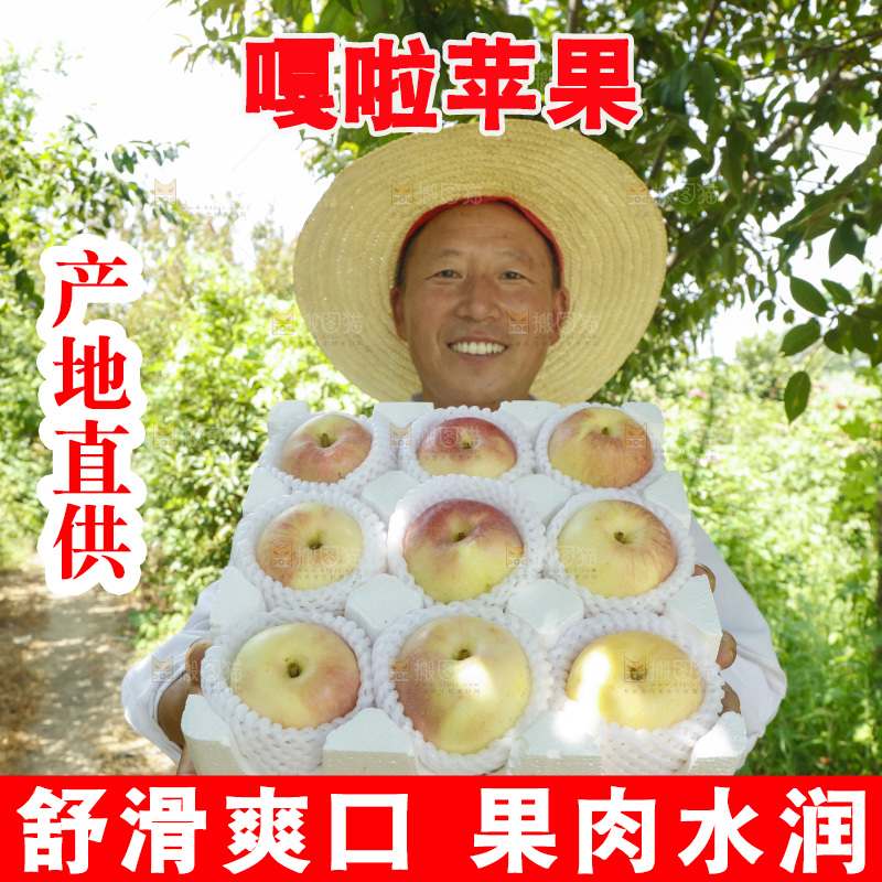 农民拿着礼品箱里的嘎啦果