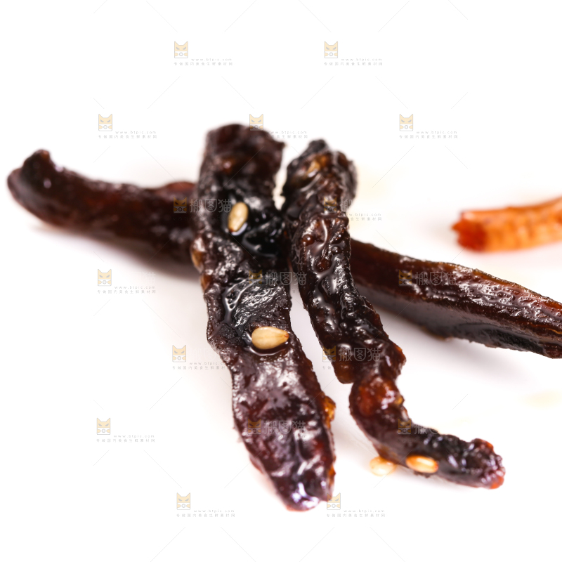 白底上的芥肉干