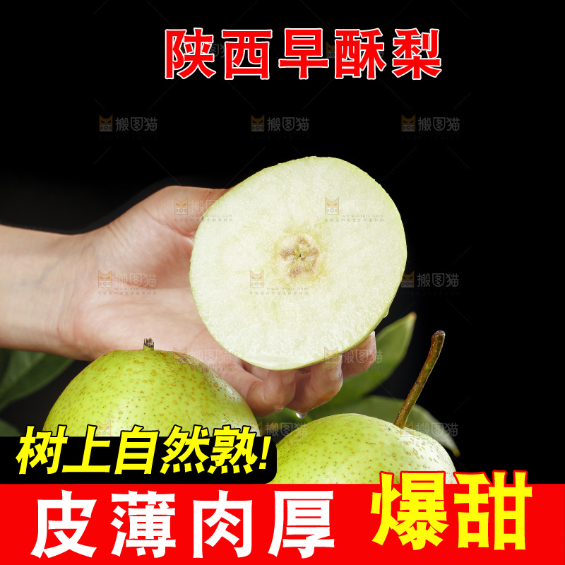 手里拿着陕西早酥梨