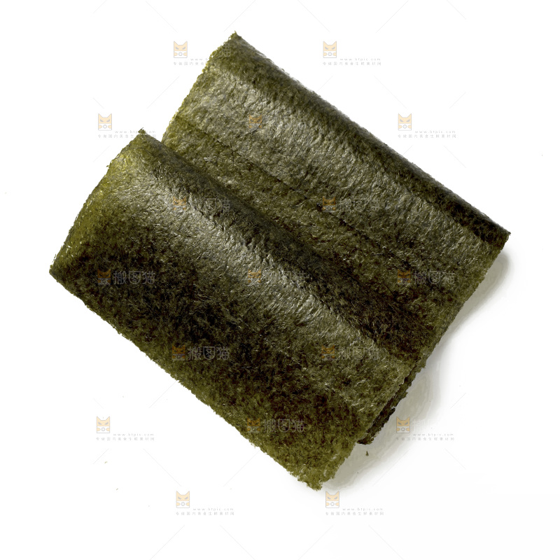 白底上的寿司海苔片
