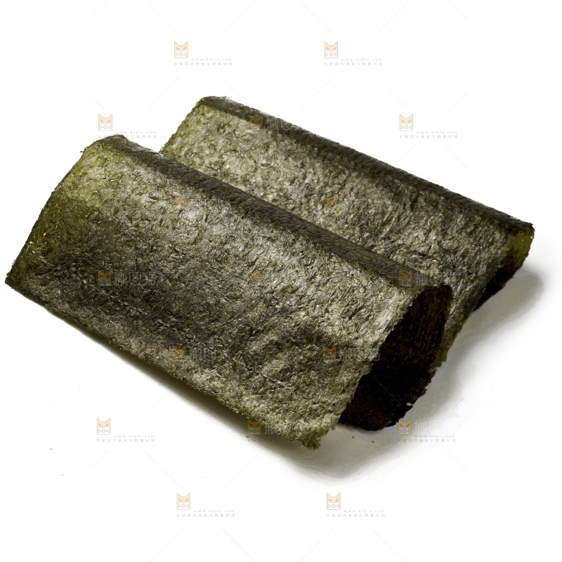 白底上的寿司海苔片