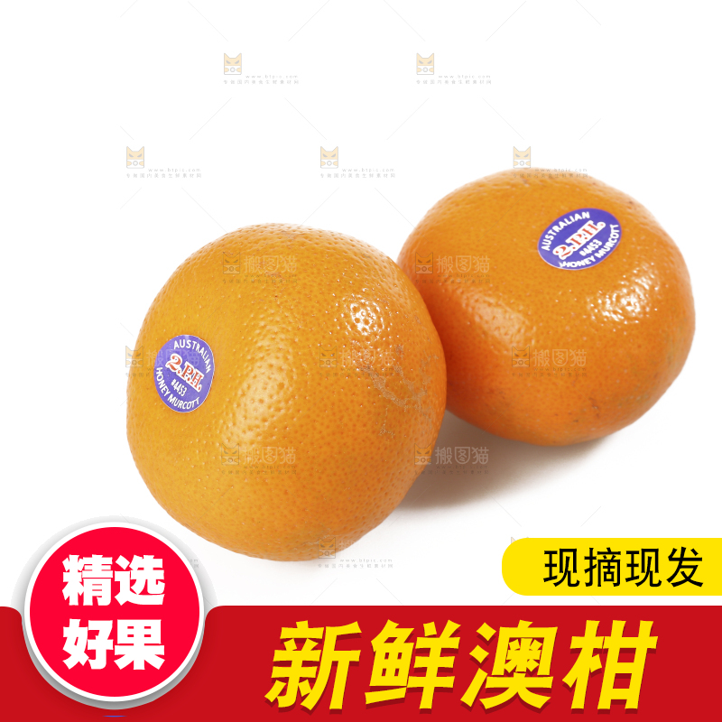 白底上放着新鲜澳柑