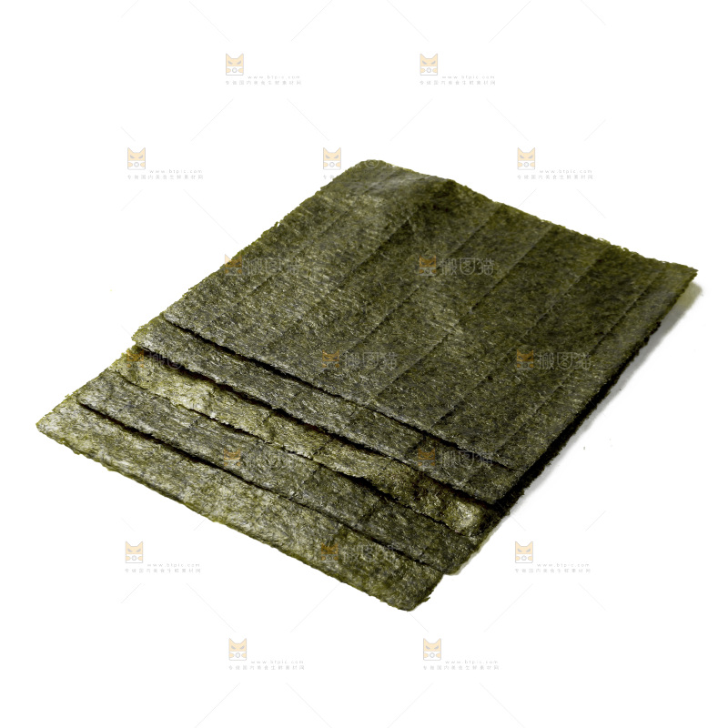 白底上的寿司海苔片