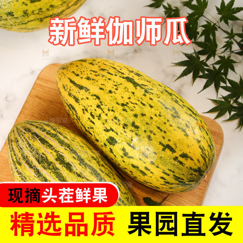 木盘上放着新疆伽师瓜