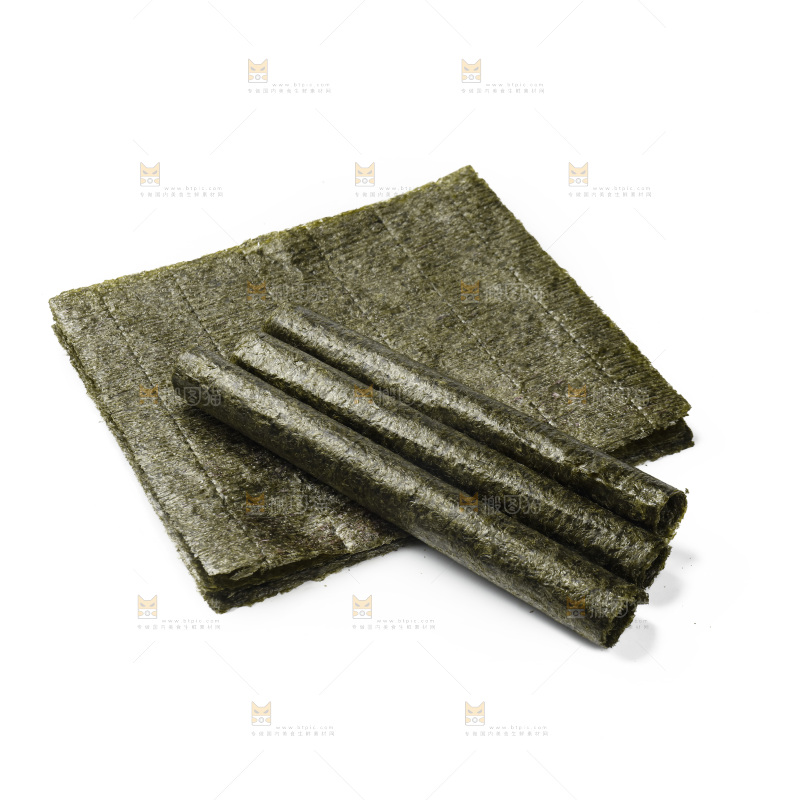 白底上的寿司海苔片