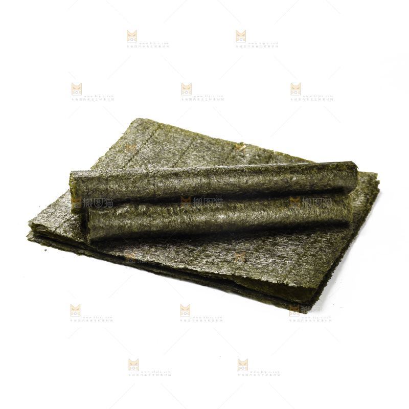 白底上的寿司海苔片