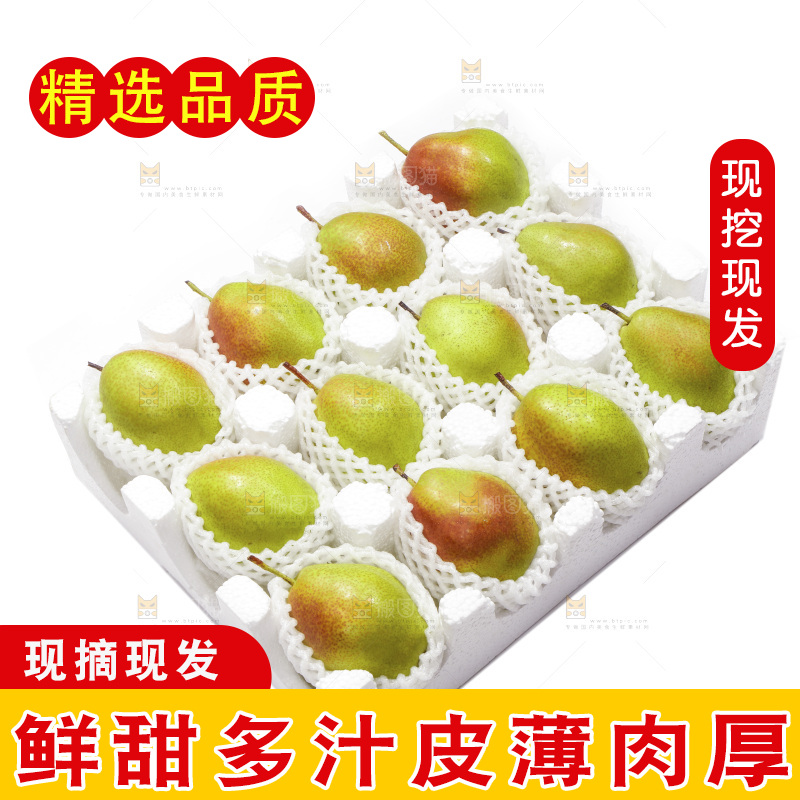 礼品箱里的红香酥梨