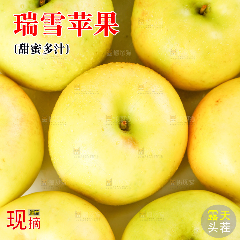 白底上堆放着瑞雪苹果