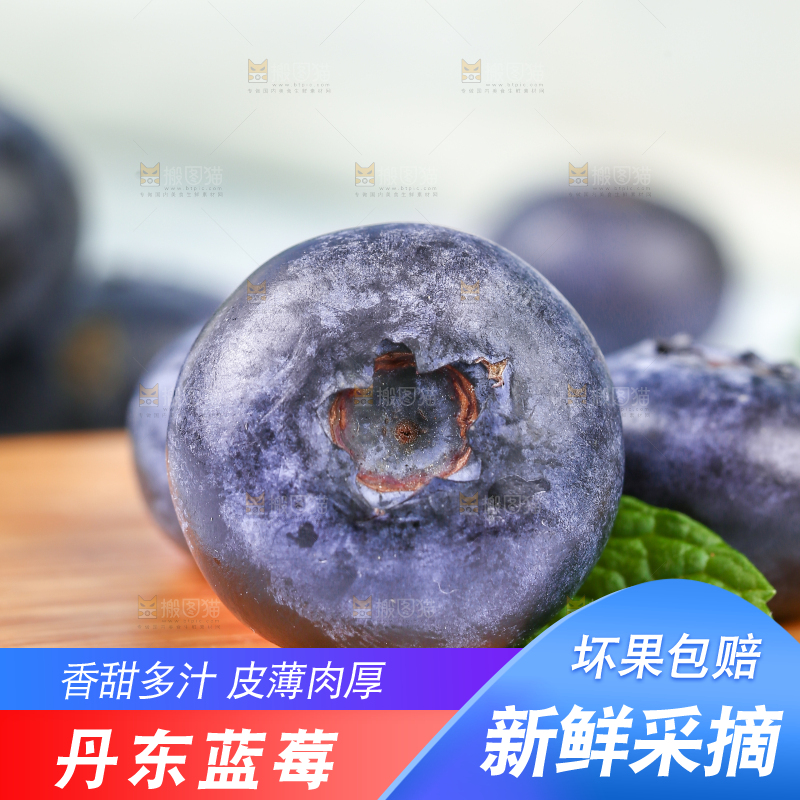 木板上的云南蓝莓