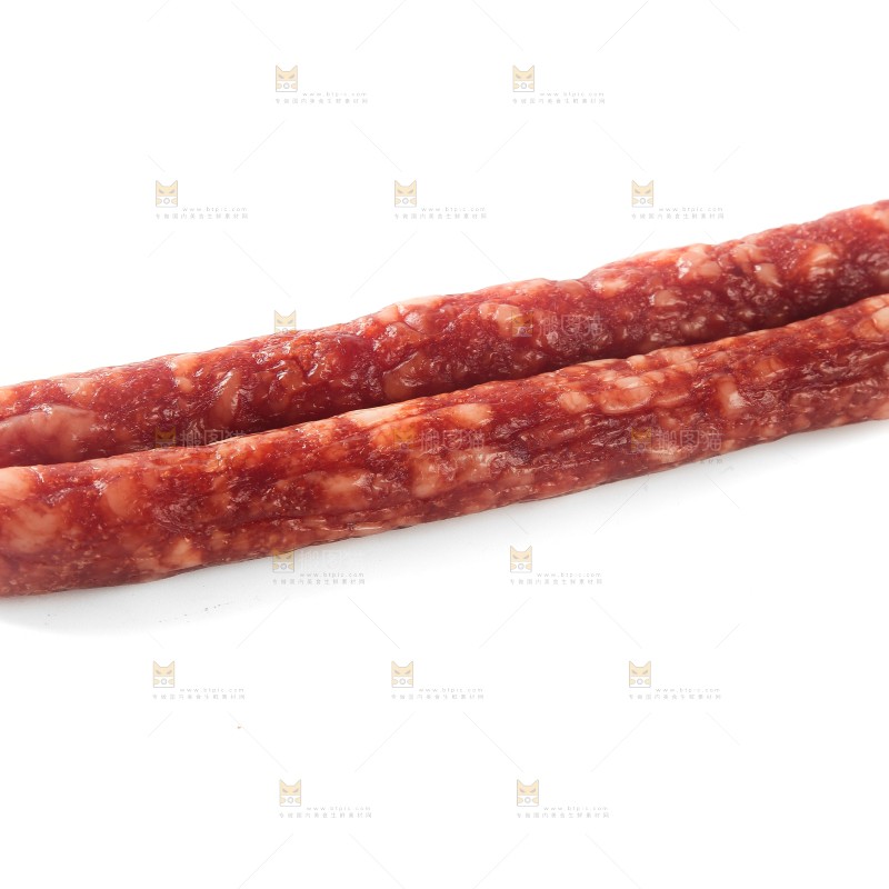 白底上的广式腊肠