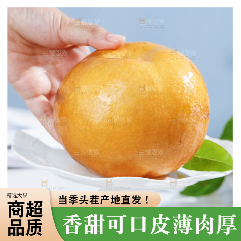 手里拿着莱阳秋月梨