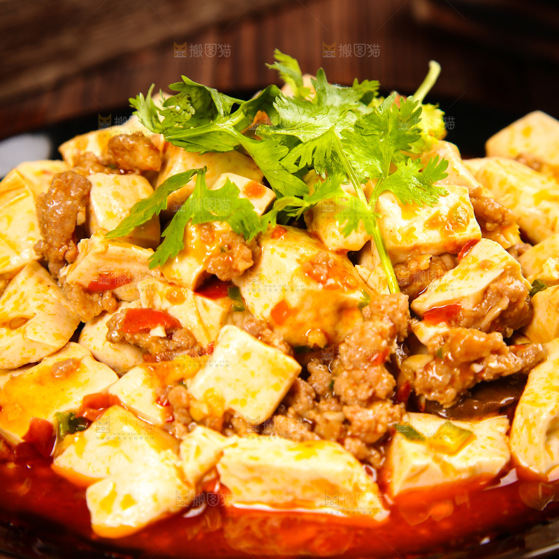一盘香辣麻婆豆腐