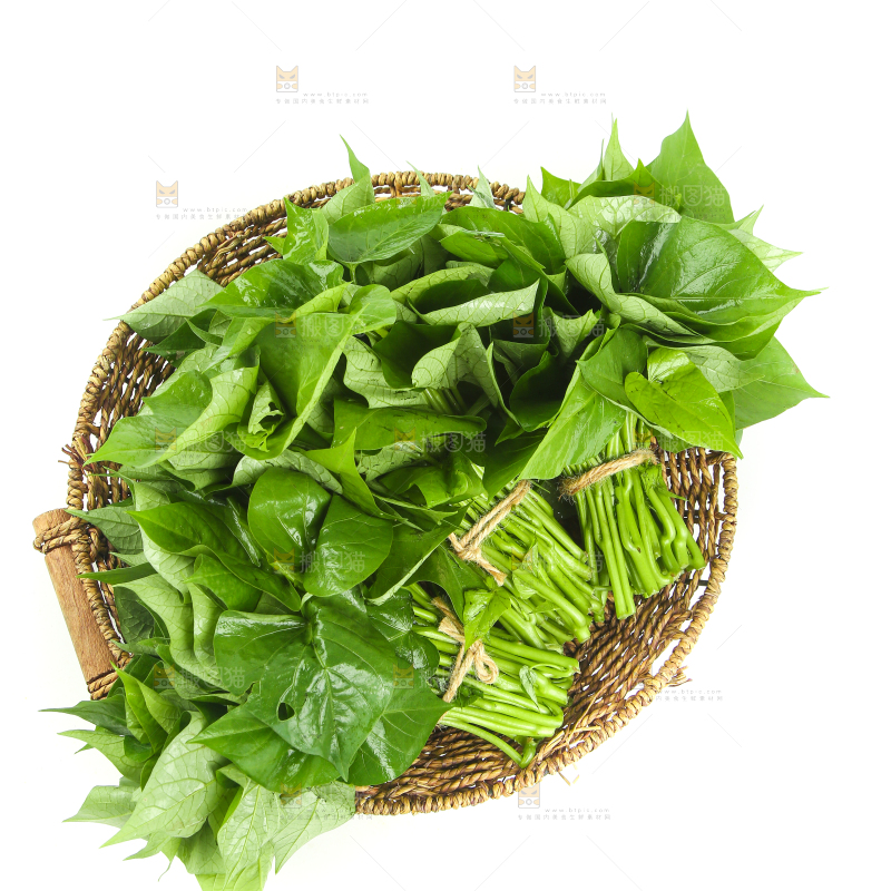 篮子里的红薯叶