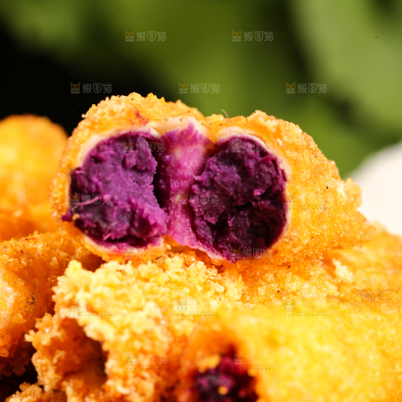一堆香酥紫薯条