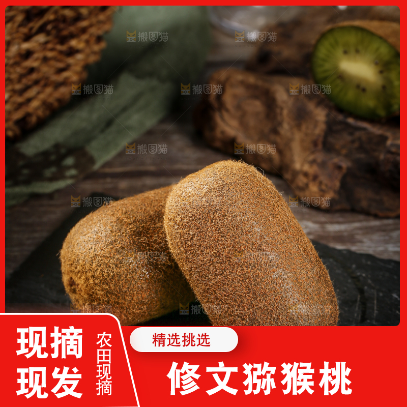 黑石板上的修文猕猴桃