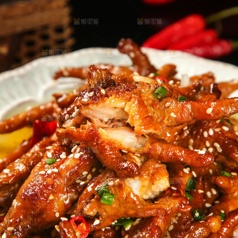 一盘红烧鸡爪