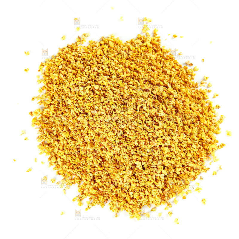 白底上一堆金桂花茶