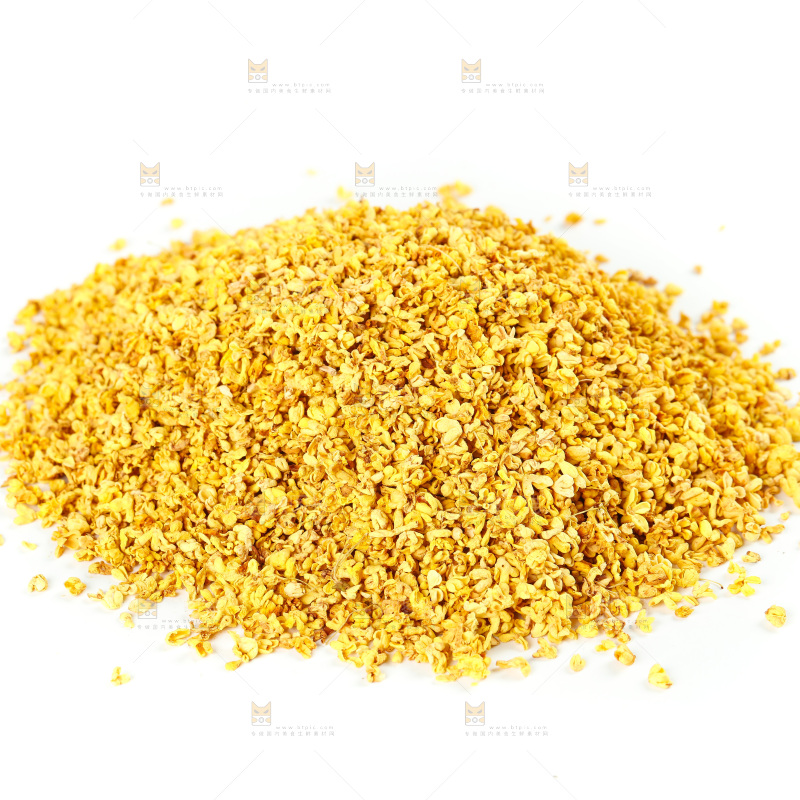 白底上一堆金桂花茶