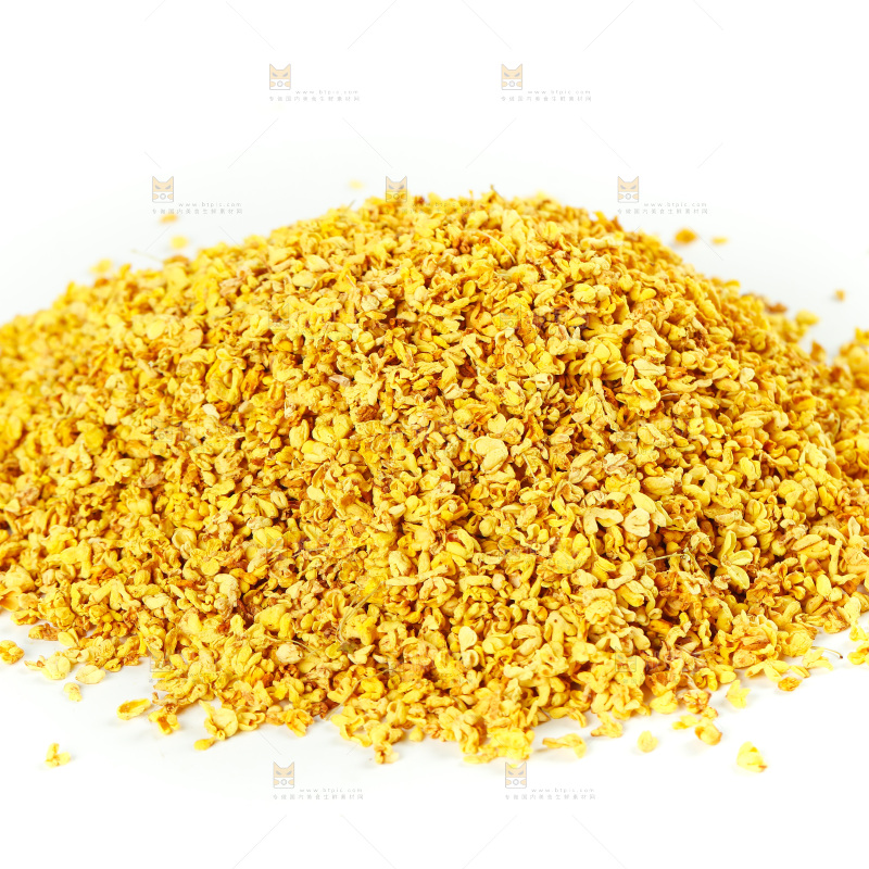 白底上一堆金桂花茶