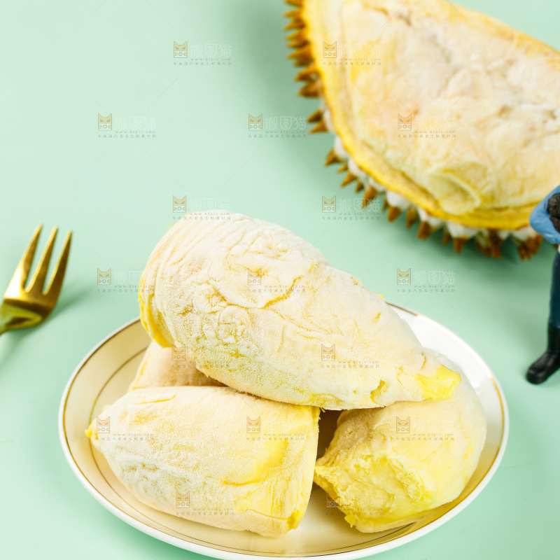 一盘冰冻榴莲果肉