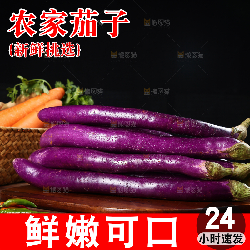 深底上的紫长茄子