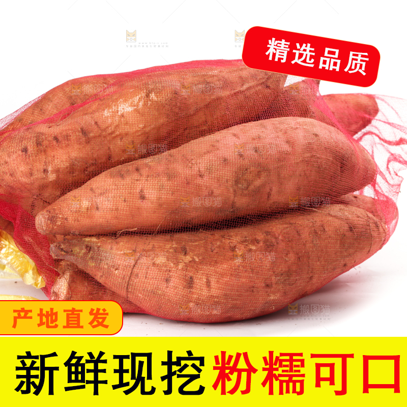 网袋里装着新鲜蜜薯