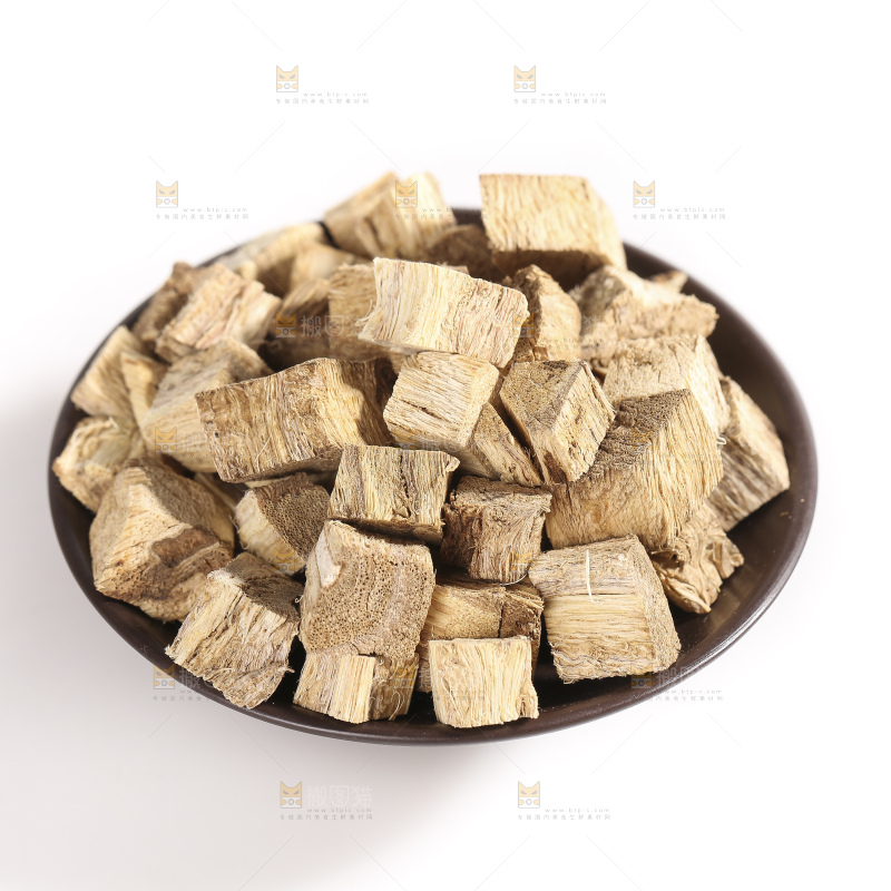白底上放着葛根