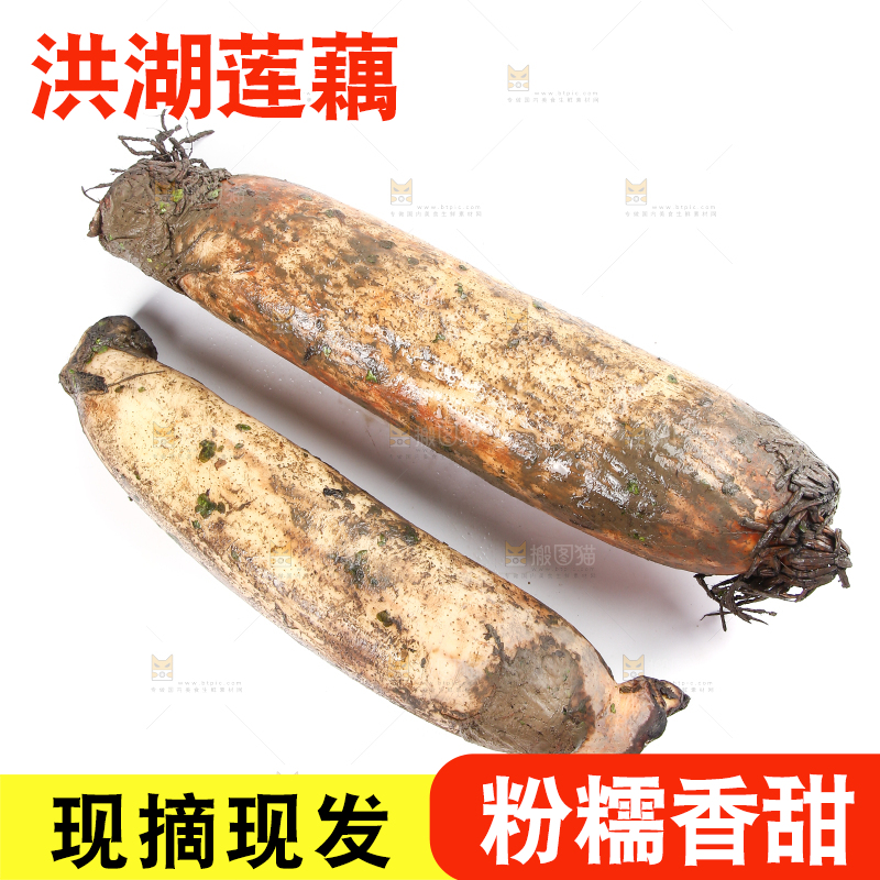 白底上放着莲藕