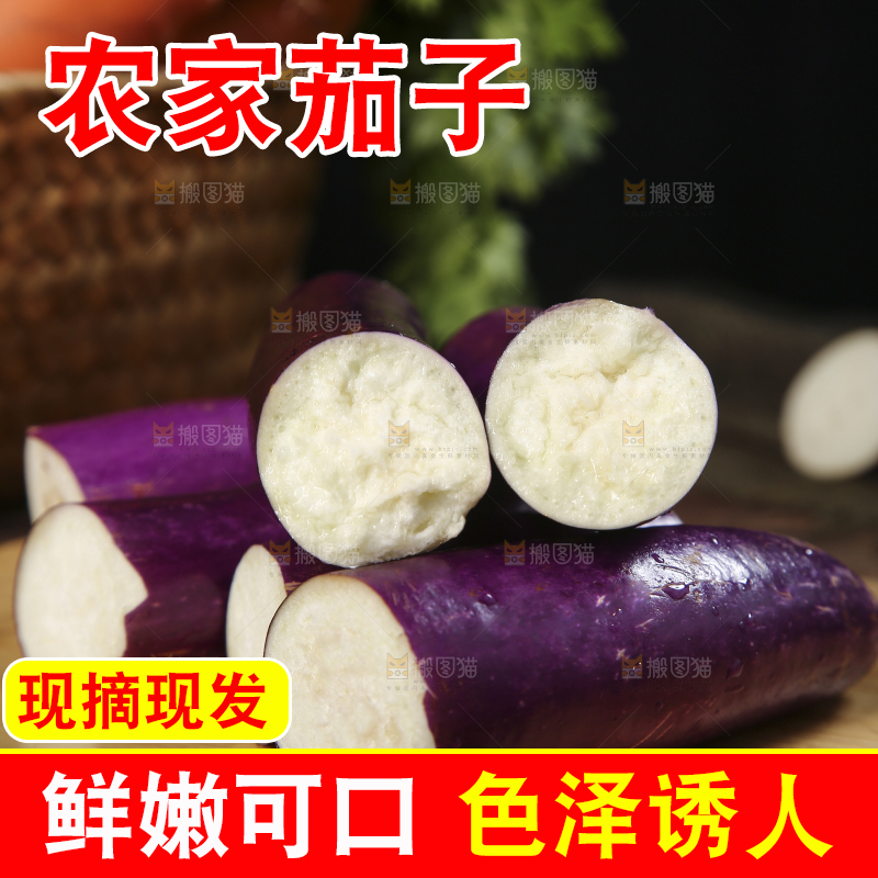 深底上的紫长茄子