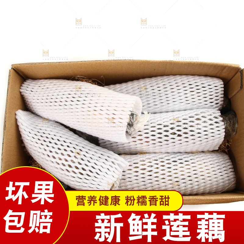 白底上放着莲藕