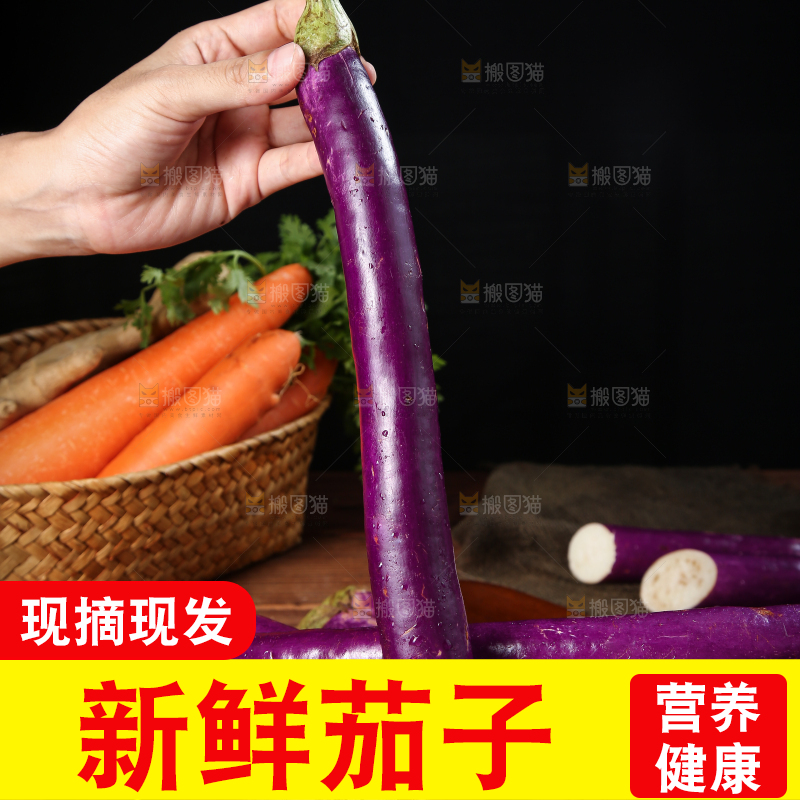 深底上的紫长茄子