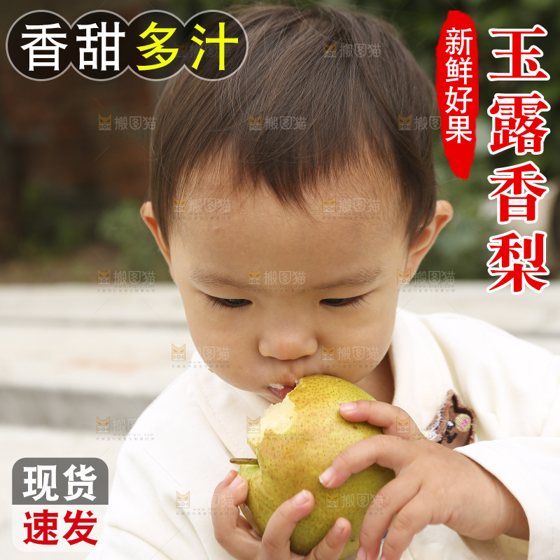 手里拿着玉露香梨
