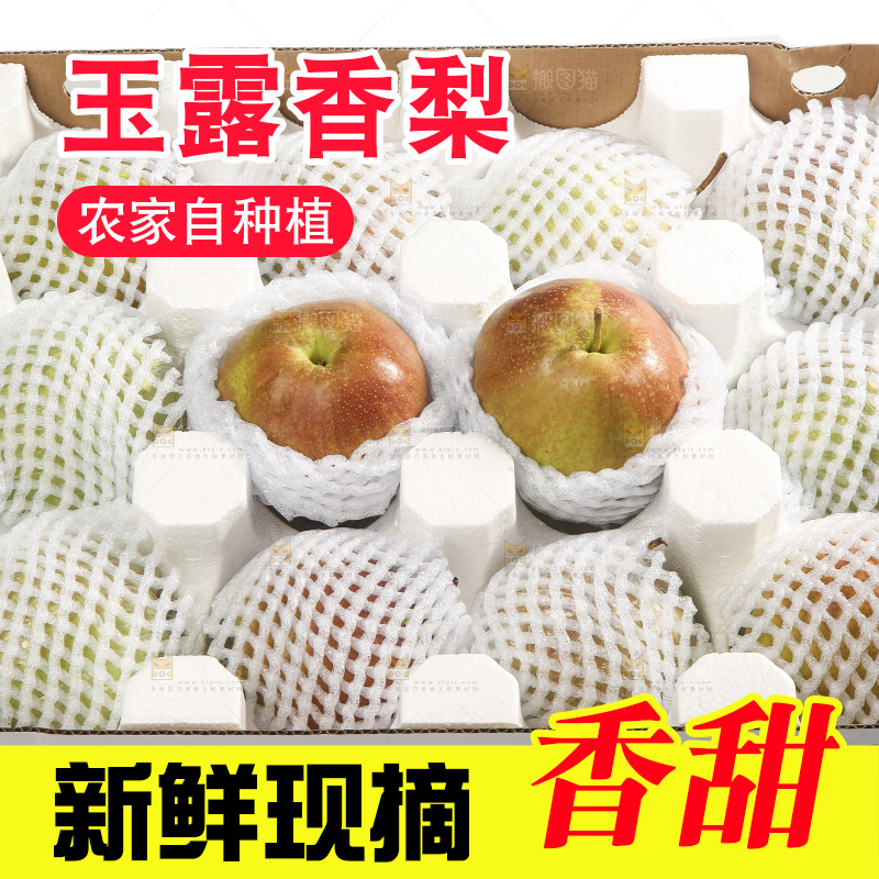 白底上的玉露香梨